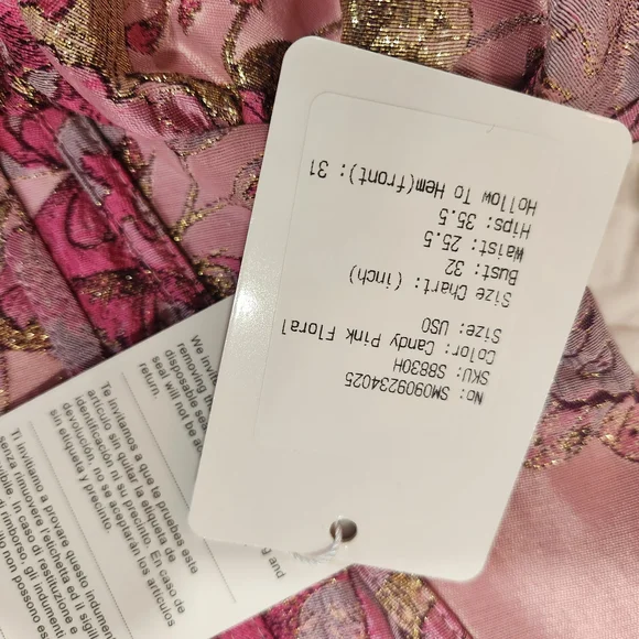 Elegant Pink Floral Strapless Dress - Picture 11 of 13